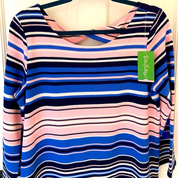 Lilly Pulitzer Paradise Pin the Swim Stripe shift dress NWT size Large - Picture 3 of 7